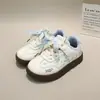 27-37 Dos Capas Algodón Cuero de Microfibra Zapatos de Tabla para Niñas Zapatos Deportivos Casual Infantil Ligero Estilo Coreano Zapatos de Entrenamiento Alemanes 6829