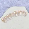 10 Peças de Patches de Manicure Segmentados de Gelo-Transparente Gradiente, Patches Simples Brancos para Unhas Longas, Unhas Usáveis Banhadas à Mão