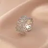Anillo para Mujer, Lujo Ligero, Nicho de Alta Gama, Anillo Exagerado de Zirconia, Anillo Sencillo, Anillo Abierto, Joyería de Reina Madre, No se Desvanece