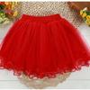 Falda corta roja para niña con cuentas brillantes, Vestido de princesa abombado de nuevo estilo para niños, Adecuado para primavera y otoño