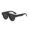 Gafas de Sol de Una Pieza Estilo Ojo de Gato con Línea de Cejas Europea y Americana Celebridad de Internet Mismo Estilo Gafas de Sol con Remaches Marco Grande Retro 3978