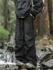 Pantalones Cargo Plisados Estilo Americano para Hombre, Pierna Recta Holgada Casual de Secado Rápido, Pantalones de Trabajo Tipo Paracaidista, Pantalones Largos de Senderismo Estilo Montaña para Exteriores