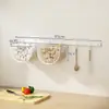 Caixa de Armazenamento de Cebolinha, Gengibre e Alho Cesta de Armazenamento de Cozinha Suporte de Parede para Pendurar Sem Furos Cesta Pequena para Pendurar Gengibre e Alho Artefato