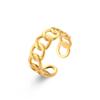 Venta Caliente Transfronteriza Europea y Americana Joyería de Anillo Abierto con Cadena Regular Multicapa Anillo de Cadena de una Sola Fila Simple de Acero Inoxidable