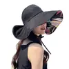 Sombrero de Copa Abierta de Nuevo Estilo para Primavera para Mujer, Impreso por Ambos Lados, Sombrero Versátil de Ala Ancha de Moda para Protección Solar en Exteriores y Ropa Urbana, Protección UV