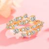 Anillo de circonita con incrustaciones de lujo de moda de venta caliente transfronteriza entre Europa y Estados Unidos, anillo de temperamento de sensación de alta gama para mujer al por mayor