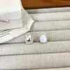 Brincos de Gota de Água Dupla Face com Pedra Olho de Gato Transparente Cristalina de Design de Nicho, Brincos Versáteis Exquisitos, Acessórios de Orelha Minimalistas Elegantes de Luxo Leve