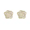 Pendientes de Plata de Ley S925 Camelia Estilo Clásico Chanel Pendientes Vintage Diseño de Nicho Francés para Mujer Pendientes de Perla