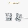 S925 brincos de diamante de simulação retangular de prata esterlina femininos europeus e americanos de alta qualidade, brincos de personalidade, joias de orelha da moda transfronteiriça