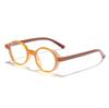 Gafas de Estilo Universitario Transfronterizo para Lluvia con Purpurina Fina de Color Caramelo con Montura Redonda Anti-Luz Azul Sin Receta para Estudiantes Hombres y Mujeres con Miopía