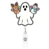 Porta-insignias retráctil divertido de elfo de Navidad, clip decorativo de dibujos animados para insignia, clip de fácil extracción, personalizado por el fabricante