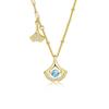 Colar Inteligente Folha de Damasco para Mulheres, Design Simples e Versátil em Prata de Lei S925 com Moissanita, Pingente de Ouro de Alto Nível