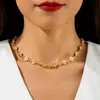 Joyería de Estilo Europeo y Americano, Collar Exagerado de Cadena Gruesa Punk Hip-Hop, Collar Corto de Cadena Metálica Simple y Único