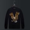 Sudadera Nueva de Otoño 2026 para Hombre con Diseño de Águila de Pedrería, Ropa de Moda para Hombre con Cuello Redondo para Primavera y Otoño