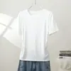 Camiseta corta de verano para mujer estilo europeo y americano con diseño adelgazante, cintura fruncida y top base ajustado