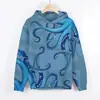 Nueva Sudadera con Capucha para Mujer Estampado Digital 3D Patrón de Pulpo Comercio Exterior Sudadera con Capucha Pullover Venta al por Mayor