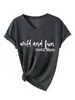 Salvaje y divertido hasta Amazon Wish Comercio Transfronterizo Sencilla Cómoda Camiseta de Manga Corta con Cuello en V para Mujer