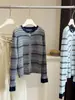 Cardigã de Lã Listrado Tricotado Estilo Coreano para Mulheres, Novo Estilo Primavera e Outono, Toque de Alta Qualidade, Caimento Solto, Suéter Outerwear Emagrecedor