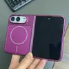 Adequado para iPhone 18 DUO, capa de celular magnética de vidro Corning dobrável, capa de celular de cor sólida fosca para Apple 18 DUO