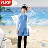 Traje de Baño para Niños Niños 2025 Estilo Nuevo Dos Piezas Manga Larga Pantalones Largos para Niños Protección Solar Secado Rápido Conjunto de Natación para Niños Mayores