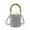 Bolsa Personalizada 2024 Nueva Celebridad de Internet con Asa de Bambú Cadena de Perlas Mini Bolso Cubo Bandolera Bolso de Hombro Cruzado