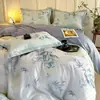 Conjunto de cama de quatro peças 100% algodão, algodão de fibra longa de Xinjiang, estampado digitalmente, capa de edredom estampada 100% algodão, lençol de cama e conjunto de cama