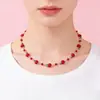 Collar y Pulsera de Manzana Roja de Alta Gama Transfronterizos, Gargantilla Elegante para Niñas, Cadena de Clavícula de Verano, Diseño de Nicho