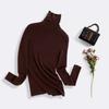 Suéter Camada Base de Lã 100% Pura com Gola Alta e Zero Pressão para Mulheres, Suéter de Tricô Pulôver Slim Fit, Estilo Fino Emagrecedor, Roupa Feminina de Outono