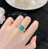 Anillo Retro Francés con Gema de Color Incrustada Estilo Europeo y Americano Lujo Ligero Anillo Tesoro de Color para Mujer Diseño de Moda de Alta Gama