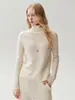 Suéter de malha 100% cashmere de alta qualidade para mulheres, com toque macio e confortável, perfeito como camada base e versátil com sua bainha enrolada.