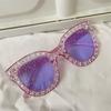 Óculos de Sol Redondos Estilo Retrô Roxo Dopamina Óculos Hot Girl Masculino Anti-UV Óculos para Miopia Mulheres com Rosto Redondo