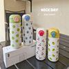Termo con Tapa de Paja de Frutas Frescas y Coloridas Moda para Damas Acero Inoxidable con Vacío Taza de Estudiante Taza Portátil de Mano
