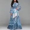 Tendência de moda feminina europeia e americana 2026 novo comércio exterior transfronteiriço estilo boêmio estampa digital vestido evasê