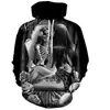Halloween Noite de Natal Grito Pulôver Masculino Gola Redonda Estampa 3D Casual Outono Moletom com Capuz Fabricantes Diretos