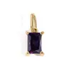 Chihang Jewelry Colgante Cuadrado Geométrico de Acero Inoxidable con Circonita Chapado en Oro Accesorios de Colgante Piedra de Nacimiento de Diciembre