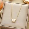 Venta caliente transfronteriza exquisita cadena para clavícula de acero de titanio y oro real 18K para mujer joyería de moda ins que no se decolora