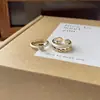 Anel de Amor Elegante com Esmalte Dupla Camada para Mulheres, Luxo Leve, Design de Nicho, Anel Empilhável para Dedo