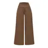 Y2093-25 Pantalones de Lana Anchos de Invierno Estilo Americano Casual, Caídos, Versátiles, Adelgazantes, con Diseño Largo hasta el Suelo y Acento en la Cintura para Ir al Trabajo