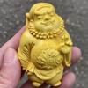 Escultura de Tuia, Sândalo Dourado e Buxo para Boa Sorte, Pingente de Carro Zhong Kui, Figura Taoísta para Exorcizar Demônios, Feito em um Momento