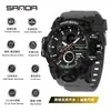 Nuevo Reloj Electrónico Transfronterizo Sanda para Hombre, Deportivo, Resistente al Agua, Luminoso, Doble Pantalla, Multifunción, Modelo Popular