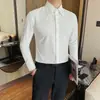 Nueva Camisa de Manga Larga para Hombre 2026 Primavera/Otoño Corte Ajustado Camisa Blanca con un Toque de Lujo, Moda Masculina, Lujo Ligero