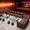 Sofá para KTV con sensación de lujo ligero y alta gama, mesas y sillas de bar, sala de fiestas de discoteca, cabina privada, taberna pequeña, juego de mesa de centro iluminado