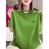 Novedades~2026 Camiseta Lisa de Cuello Redondo y Manga Corta para Mujer, Top de Moda Juvenil, Ropa Casual Versátil para Mujeres de Mediana Edad