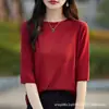 Nueva Camiseta de Manga Corta Versátil de Punto Semilla Desmangada de Cinco Mangas Fina 100% Lyocell Tencel para Mujer