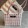Ins Celebridade da Internet Tailândia Chiang Mai Férias Lazer Bolsa Artesanal Rattan Tecido Bolsa Feminina Cesta de Vegetais Bolsa de Mão