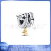 Pandora 925 Cobre Blanco Plateado Abalorios Lindo Huella de Pata Robot Rompecabezas Charm Pulsera DIY Joyería