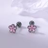 Aretes de Flor de Uña de Hueso de Tremella S925 Pequeña Margarita Cóclea Tornillo Colorido Simple Combinable Dulce Joyería para la Oreja