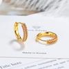 Brincos de círculo com zircônia microincrustada para mulheres, europeus e americanos, nicho ins, joia de brinco trendy de luxo leve, fecho de orelha personalizado para exportação