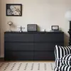 Armário de gavetas preto, armário de oito gavetas para quarto, armário de armazenamento de gavetas multicamadas de parede para sala de estar, armário tipo novo, armário de armazenamento