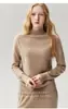 Kang Sai Ni Primera Línea Listo para Usar Cuello Alto 100% Cachemira Suéter para Mujer Manga Larga Tejido de Punto Holgado Capa Base Suéter Otoño Invierno